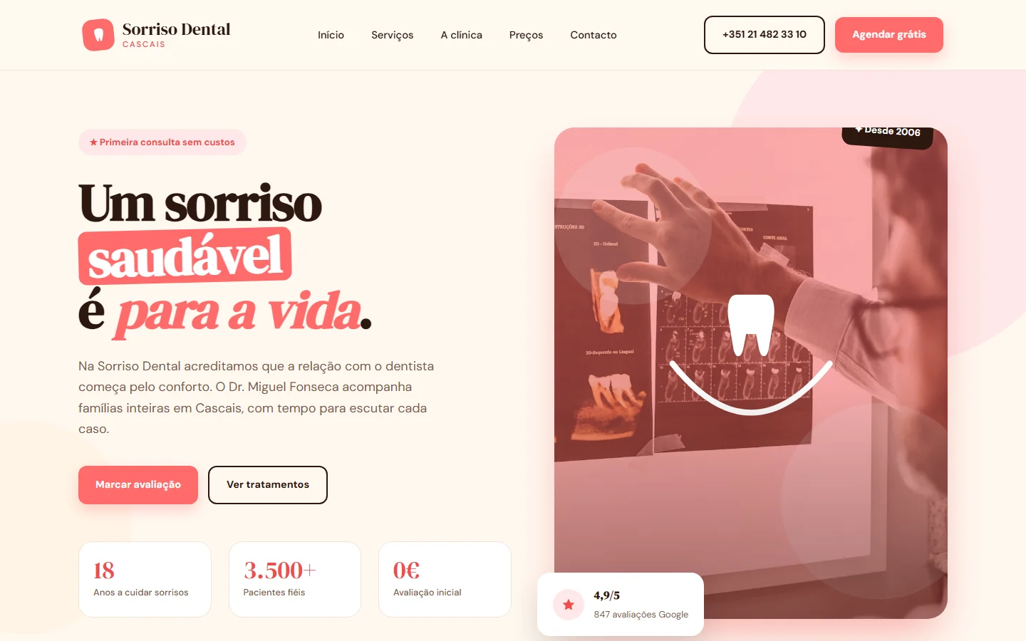 Exemplo de site web — Dentista (2)