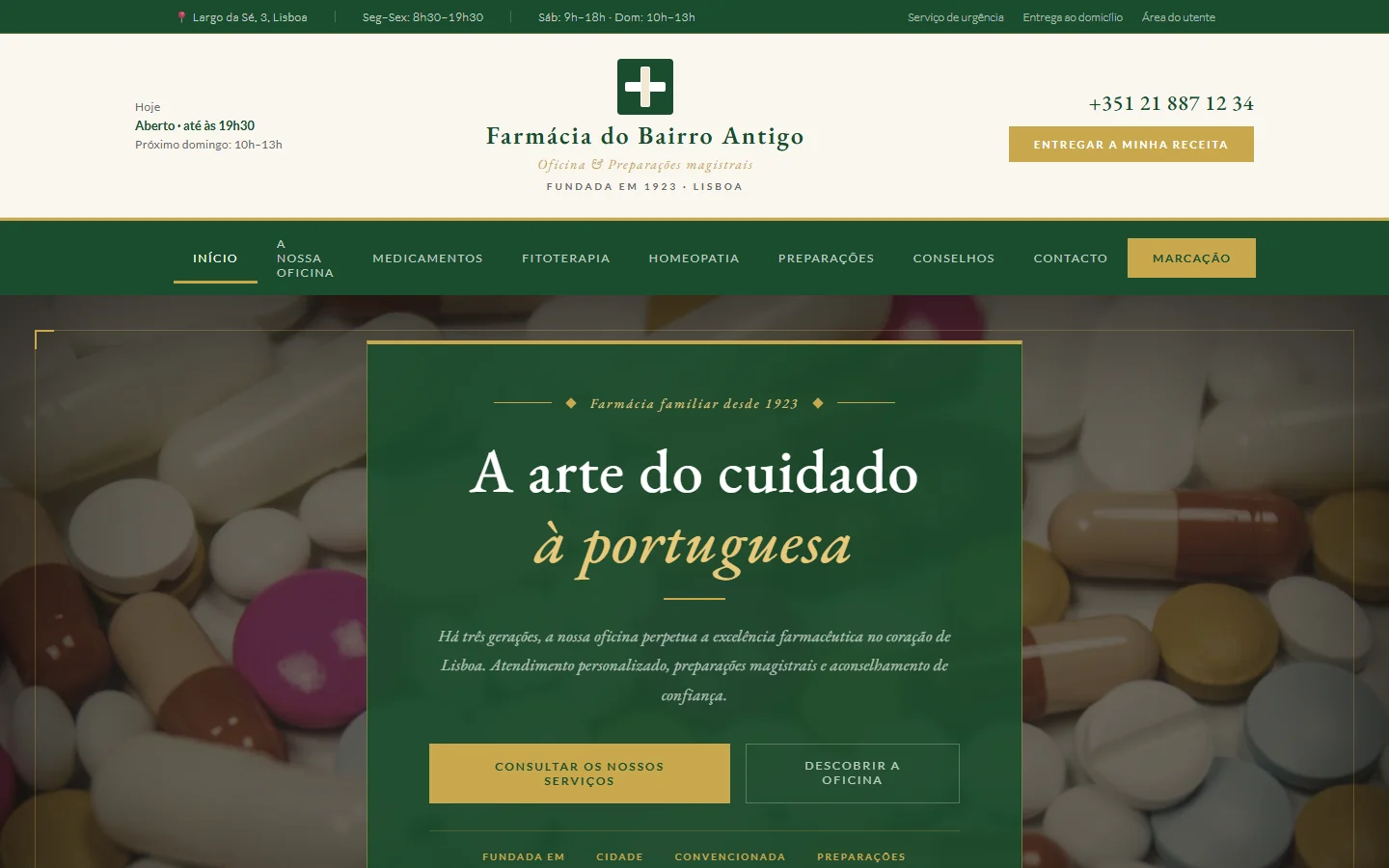 Exemplo de site web — Farmácia (3)