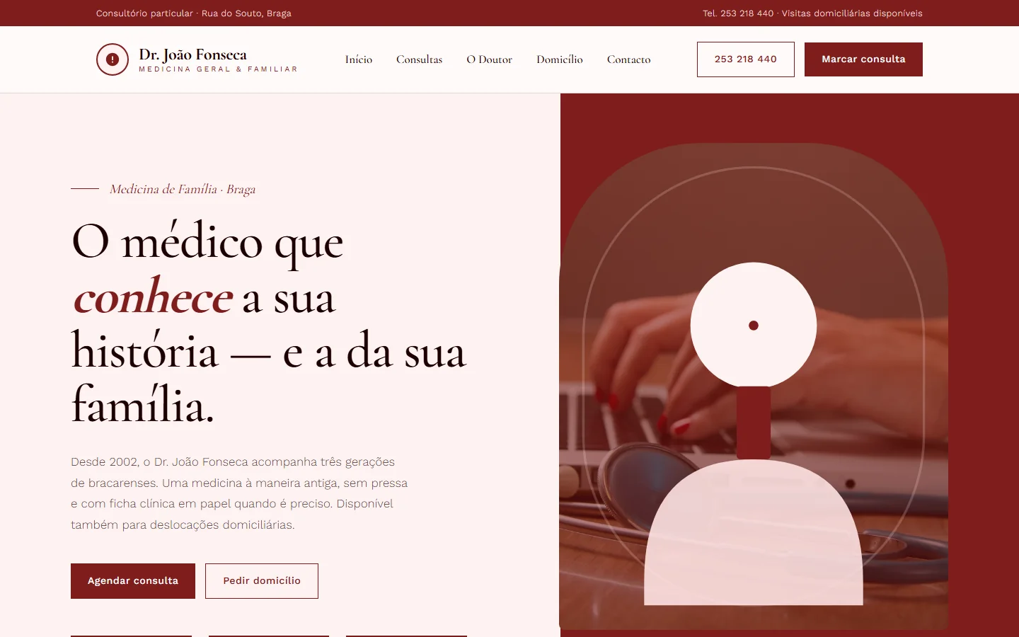 Exemplo de site web — Médico (2)