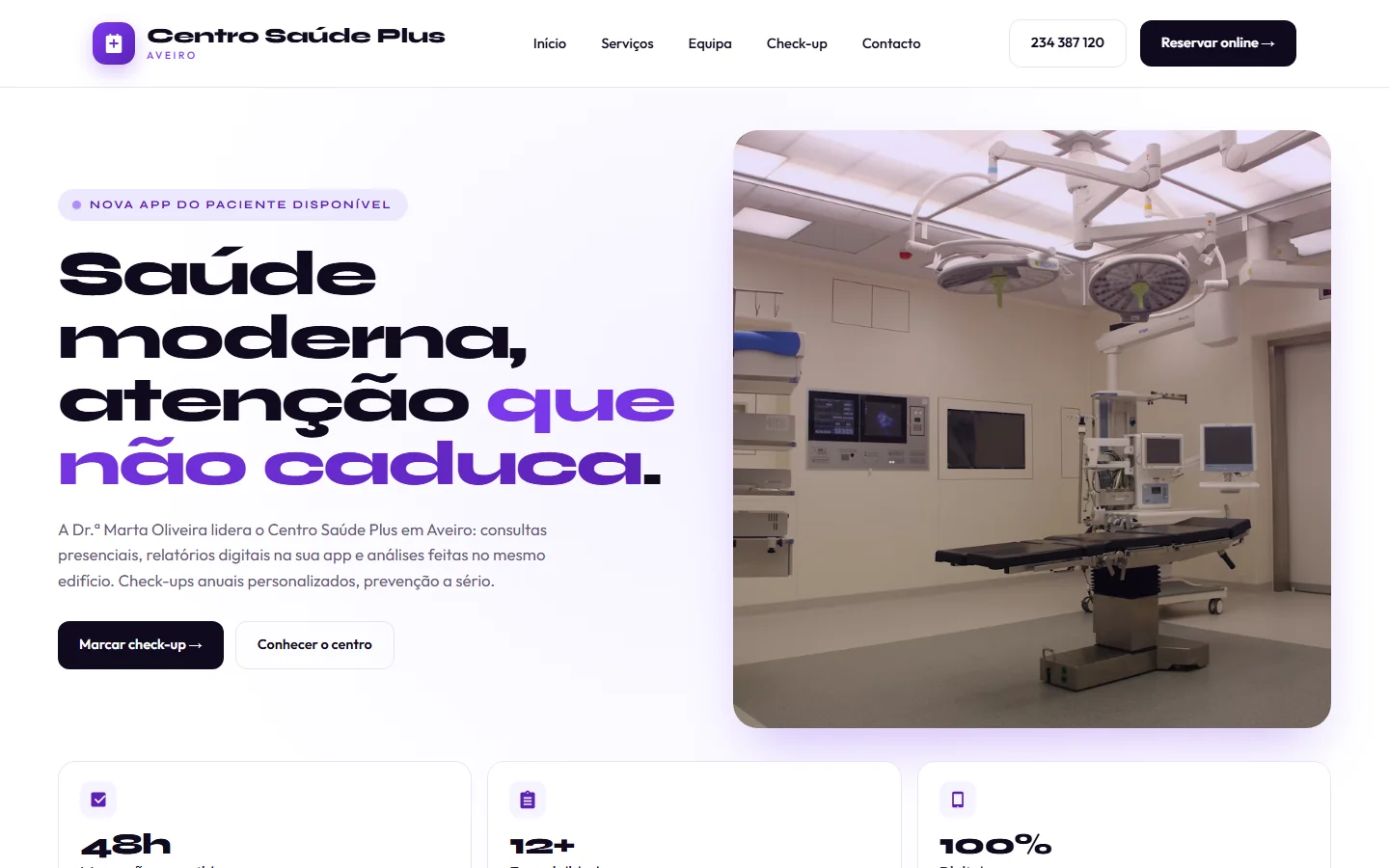 Exemplo de site web — Médico (3)