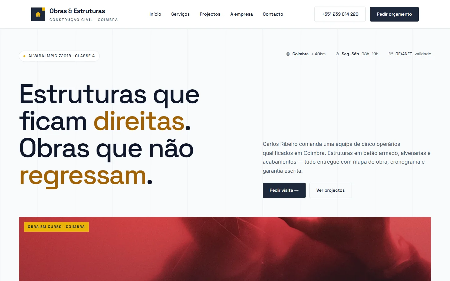 Exemplo de site web — Pedreiro (2)