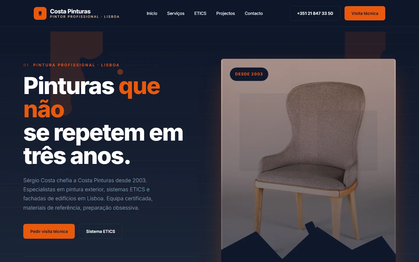 Exemplo de site web — Pintor de Construção (2)